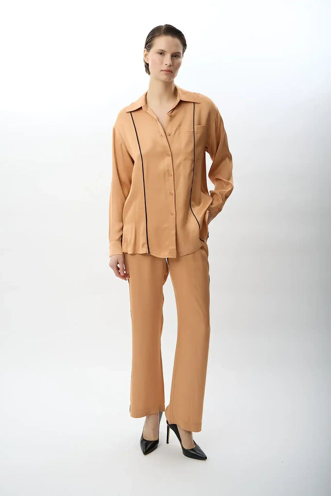 Uzun Kollu Tek Cepli Gömlek (Bakır)