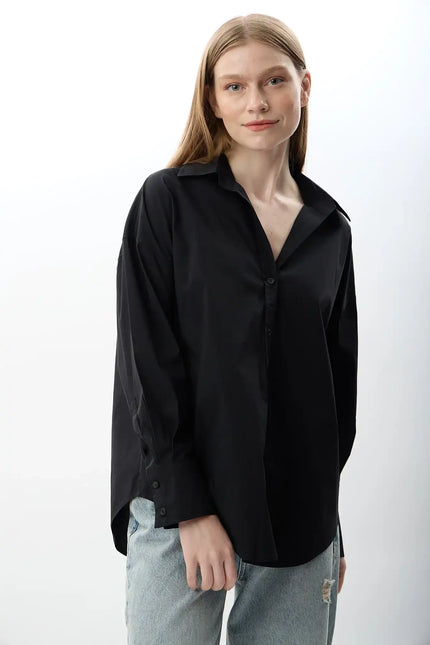 Uzun Kollu Gömlek (Siyah)