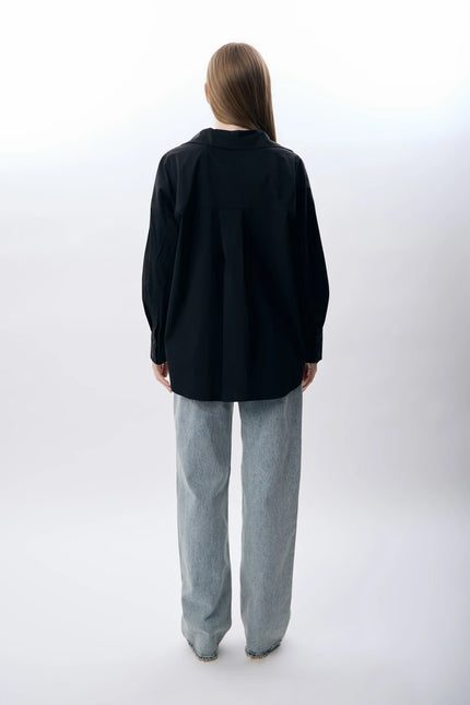 Uzun Kollu Gömlek (Siyah)