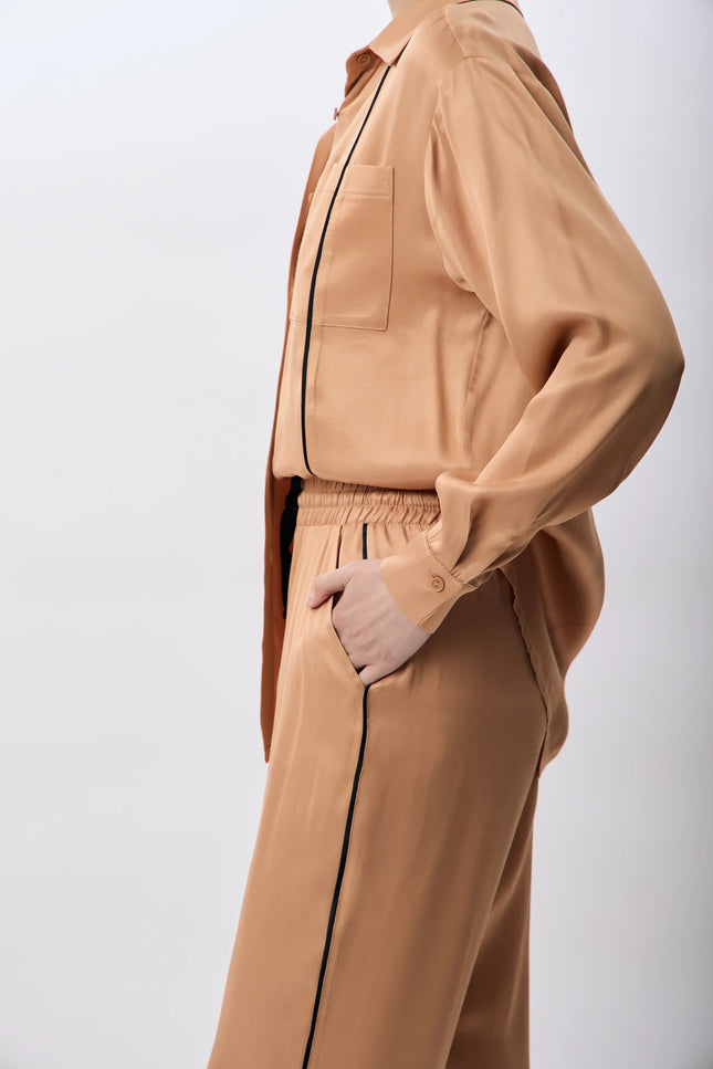 Uzun Kollu Tek Cepli Gömlek (Bakır)