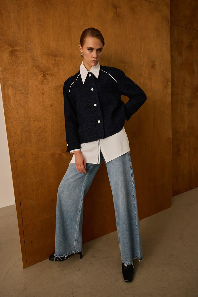 Nakışlı Ekru Gömlek