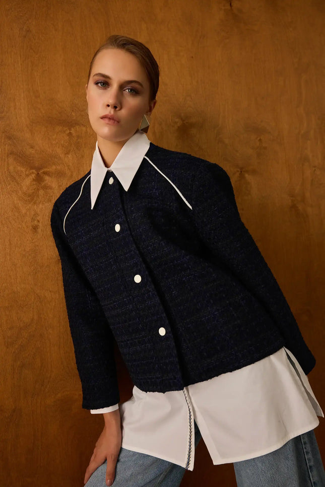 Nakışlı Ekru Gömlek