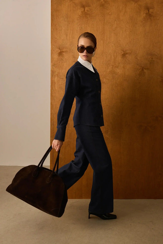 Denim Lacivert Gömlek