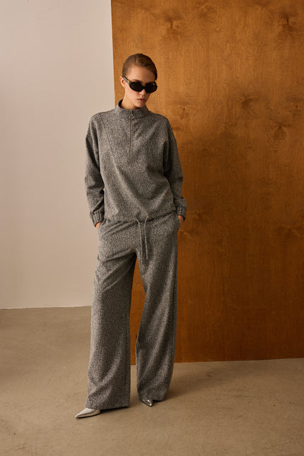 Fermuarlı Sweatshirt (Gri)