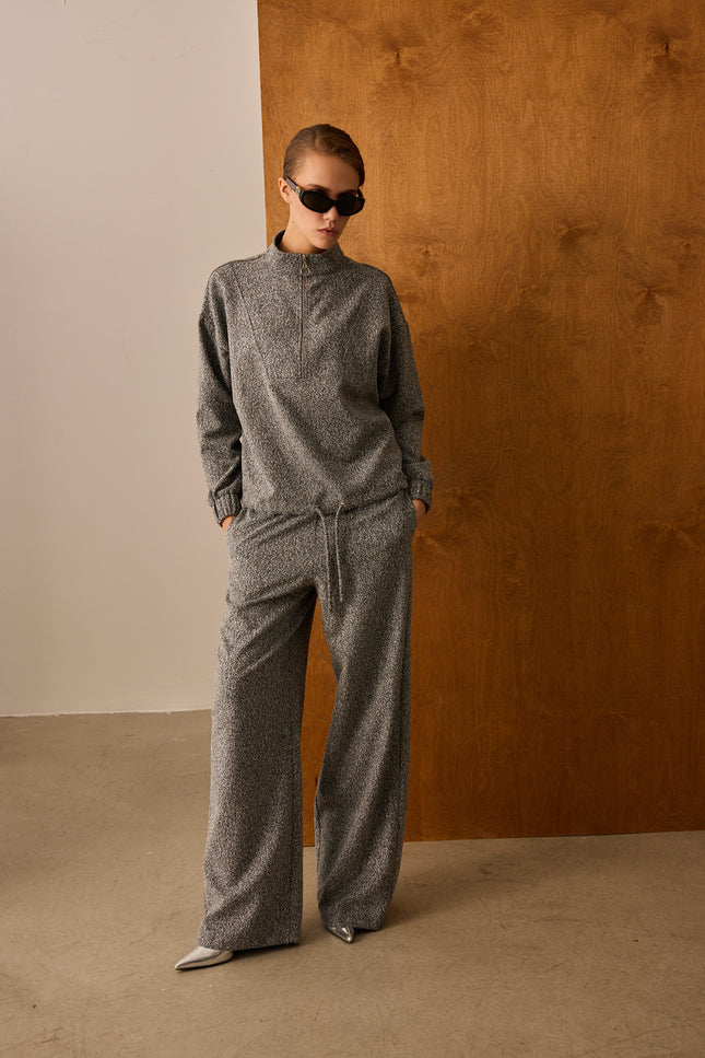 Fermuarlı Sweatshirt (Gri)