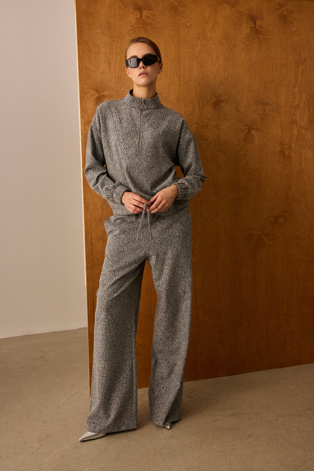 Fermuarlı Sweatshirt (Gri)
