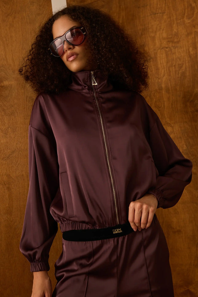 Fermuarlı Kahverengi Ceket