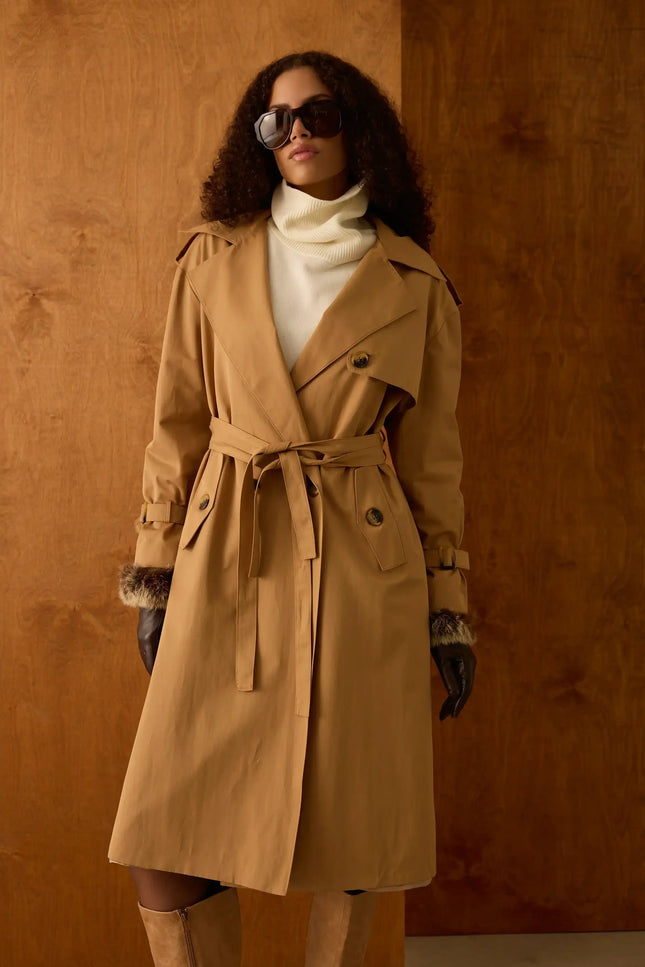 Camel Renk Trençkot