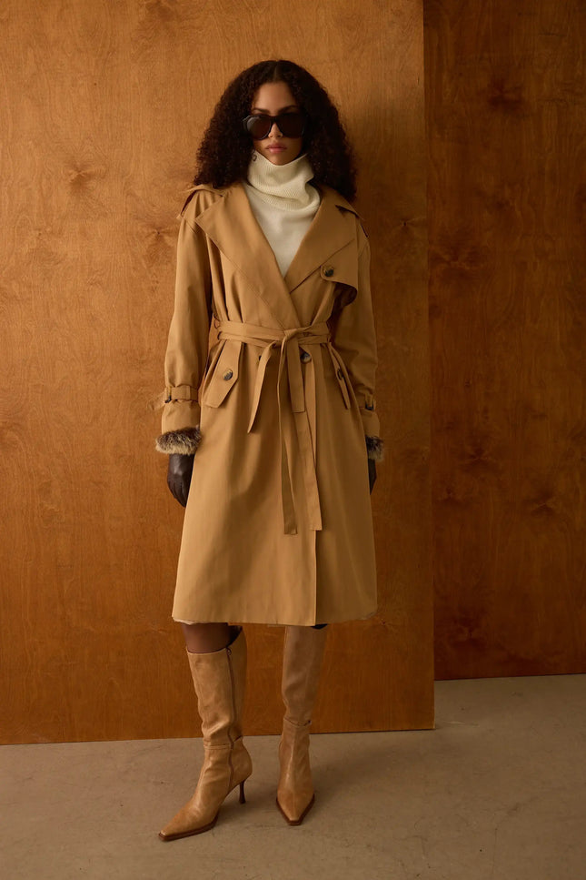 Camel Renk Trençkot