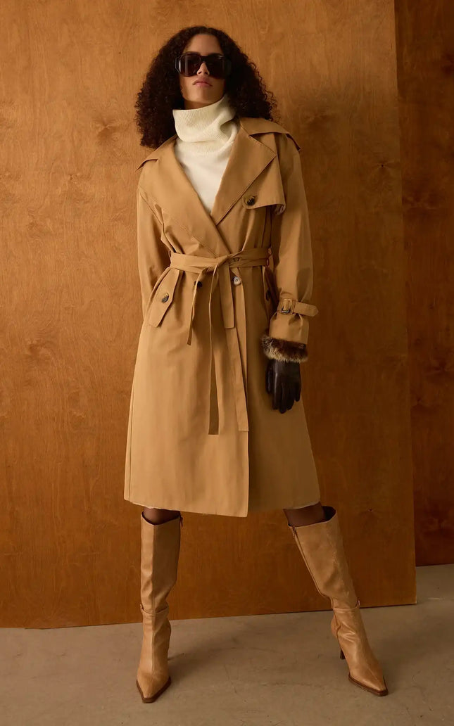 Camel Renk Trençkot