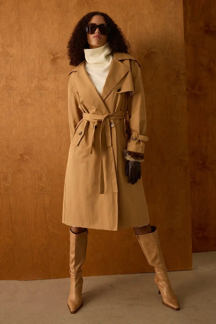 Camel Renk Trençkot