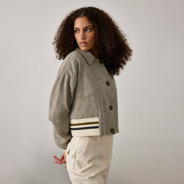 Herringbone Gri Ceket