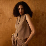 Cep Detay Camel Yelek