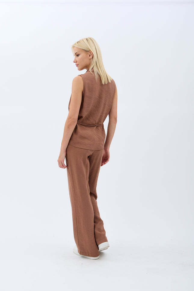 Geniş Paça Pantolon (Kahverengi)