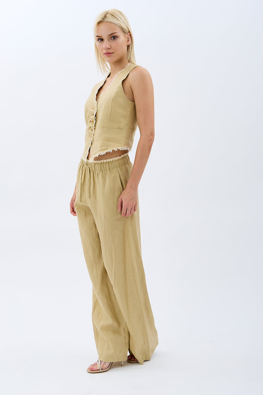Keten Pantolon (Bej)
