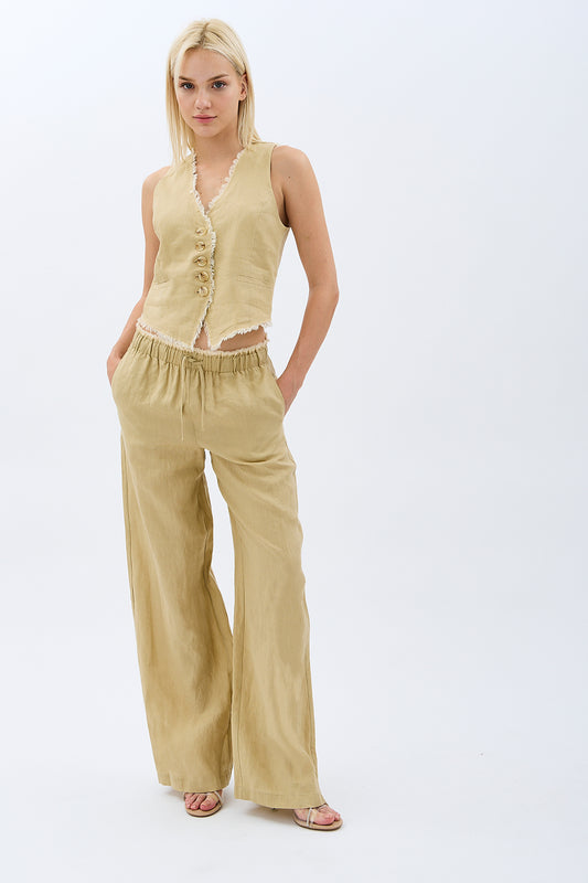 Keten Pantolon (Bej)