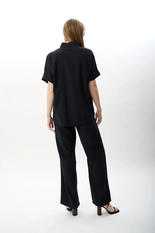 Yüksek Bel Rahat Kesim Pantolon (Siyah)