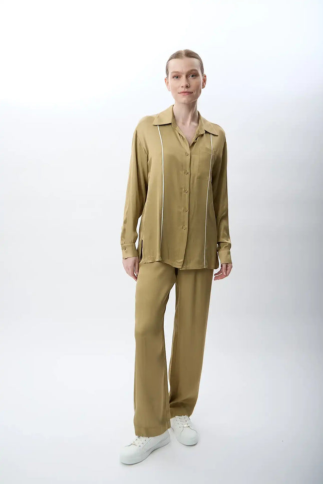 Bol Paça Rahat Kesim Pantolon (Haki)