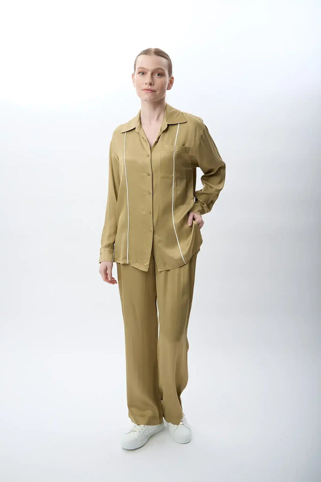 Bol Paça Rahat Kesim Pantolon (Haki)