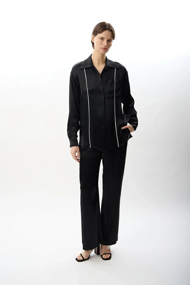 Bol Paça Rahat Kesim Pantolon (Siyah)