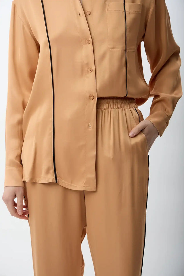 Uzun Kollu Tek Cepli Gömlek (Bakır)