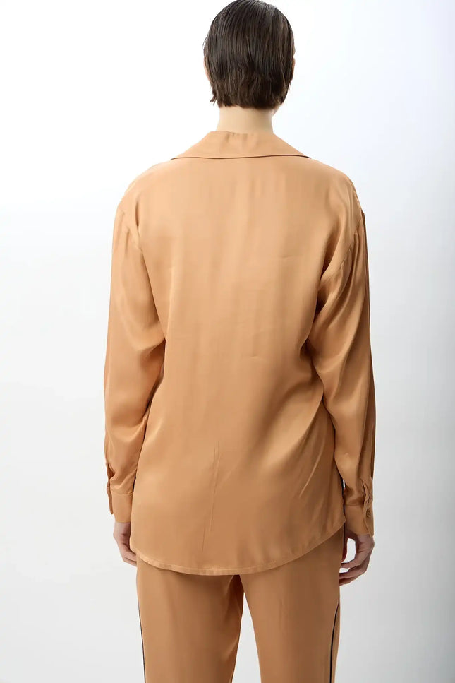 Uzun Kollu Tek Cepli Gömlek (Bakır)