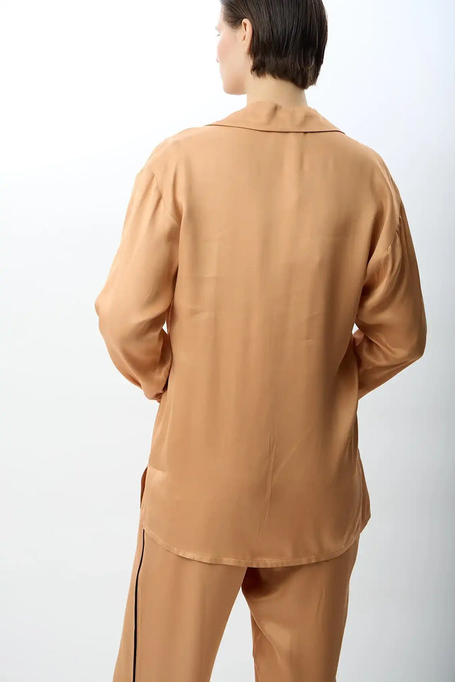 Uzun Kollu Tek Cepli Gömlek (Bakır)