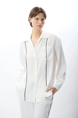 Uzun Kollu Tek Cepli Gömlek (Ekru)