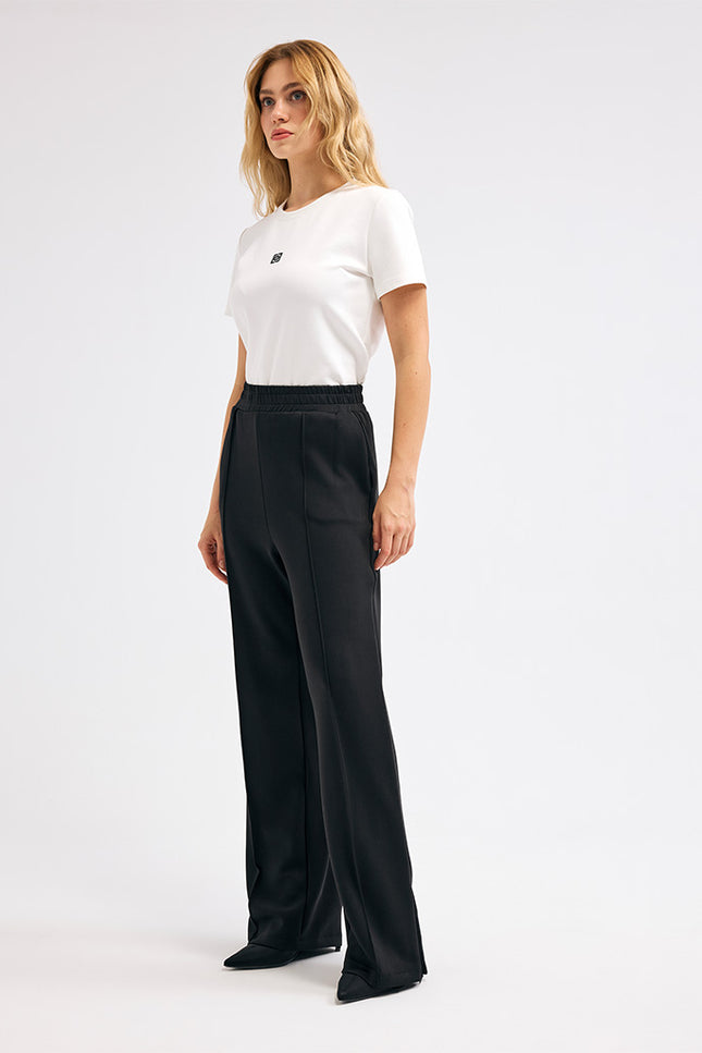 Fermuarlı Siyah Pantolon