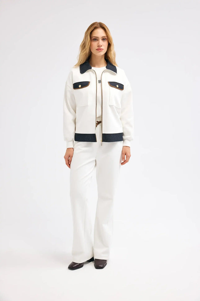 Ceket Pantolon Ekru Takım