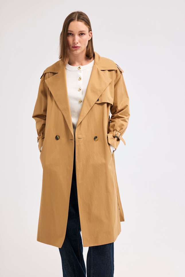 Kuşaklı Trençkot (Camel)