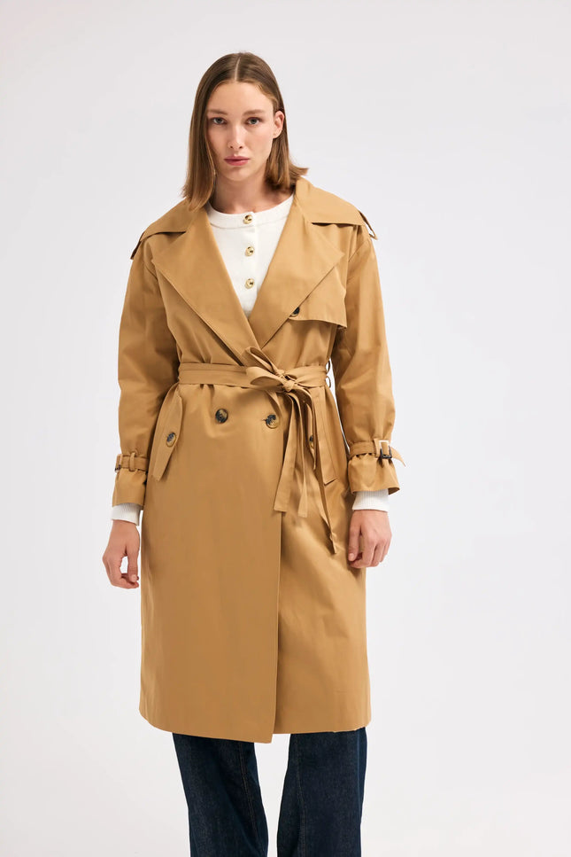 Camel Renk Trençkot