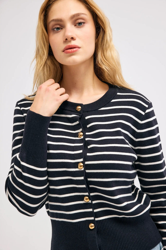 Çizgili Triko Ceket