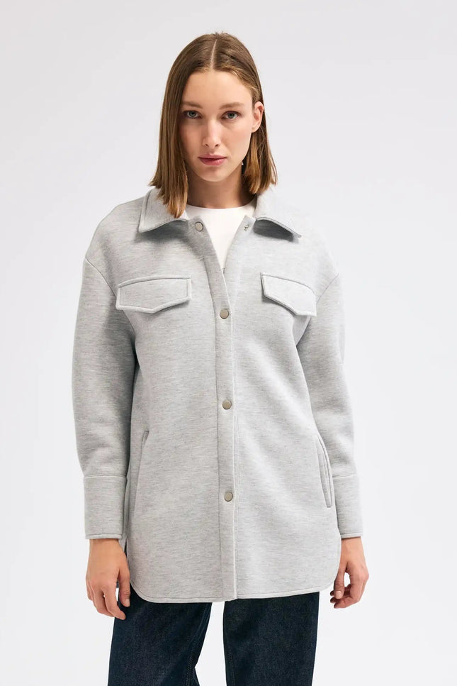 Metal Düğmeli Gri Ceket