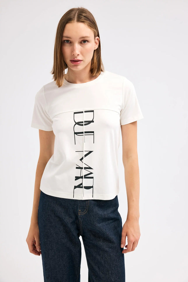 DUE MARE Ekru Tişört