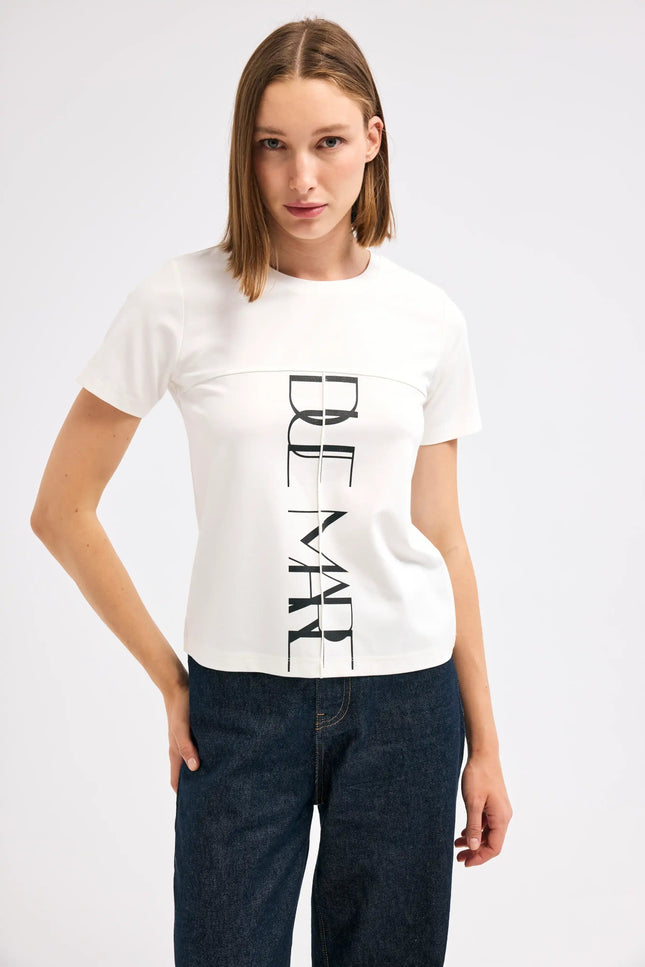 DUE MARE Ekru Tişört