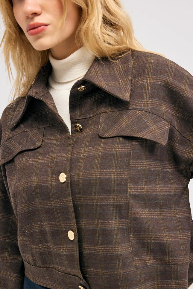 Ekose Kahverengi Ceket