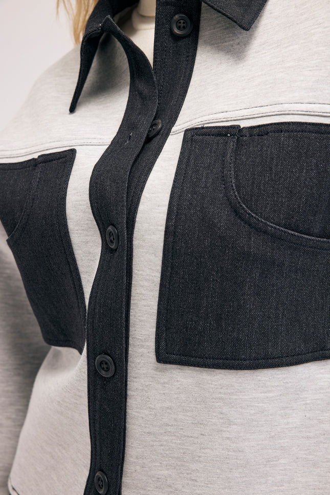 Denim Detaylı Ceket