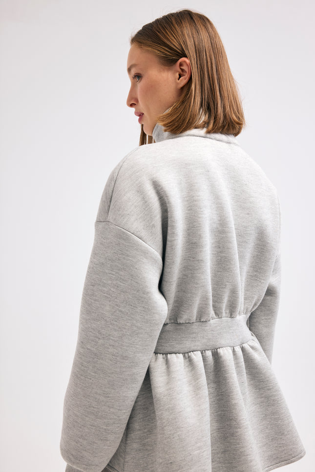 Volanlı Gri Sweatshirt