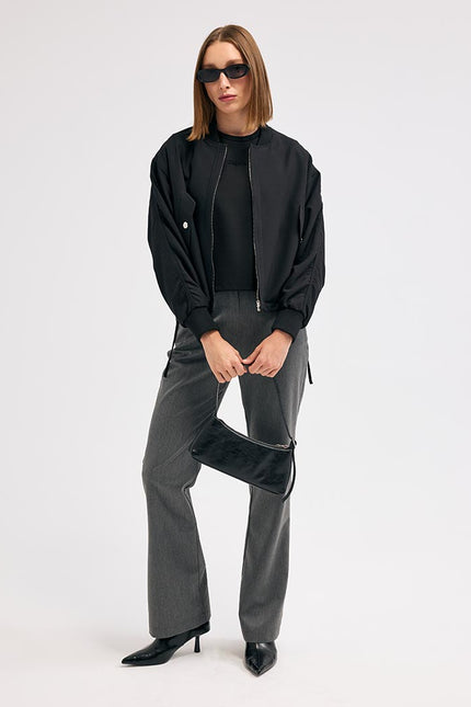 Düz Paça Gri Pantolon