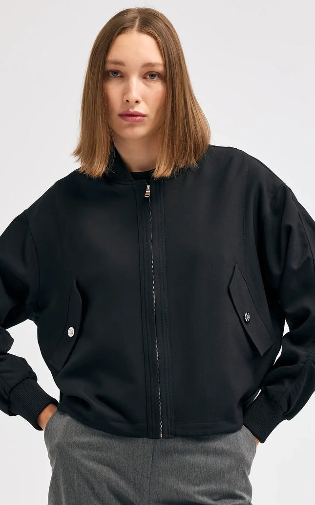 Siyah Bomber Ceket