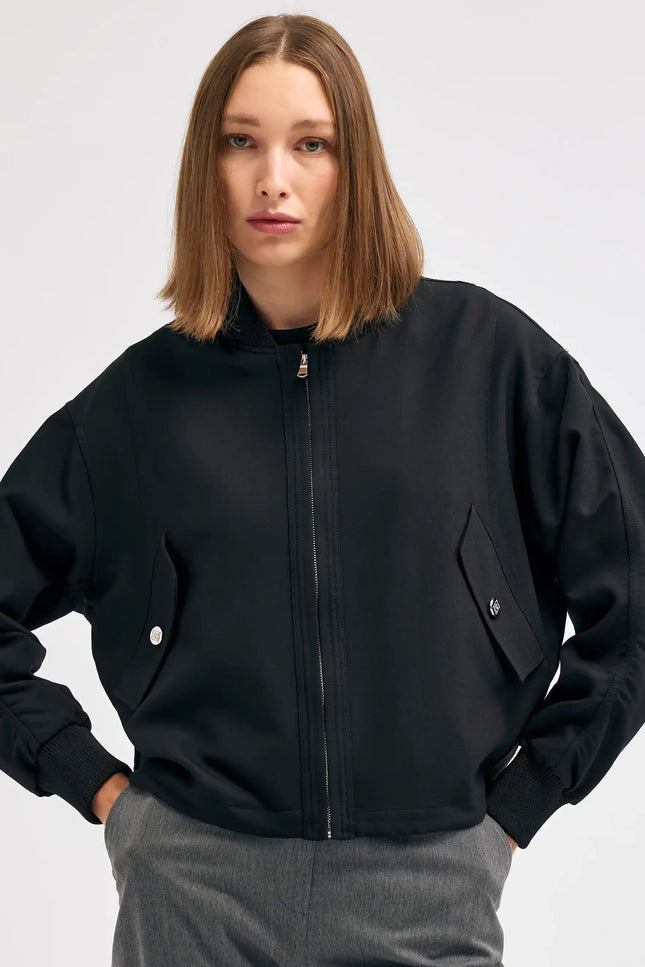 Siyah Bomber Ceket