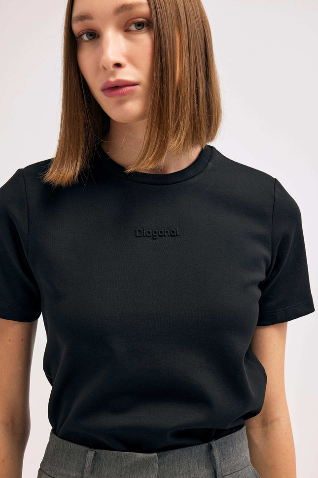 Bisiklet Yaka Siyah Tişört