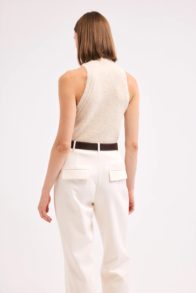 Düz Paça Ekru Pantolon