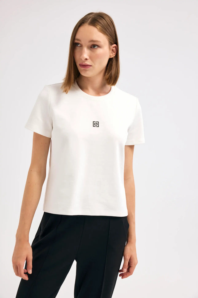 Yuvarlak Yaka Ekru Tişört