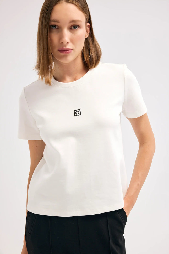 Yuvarlak Yaka Ekru Tişört