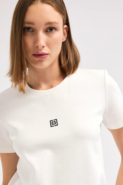 Yuvarlak Yaka Ekru Tişört