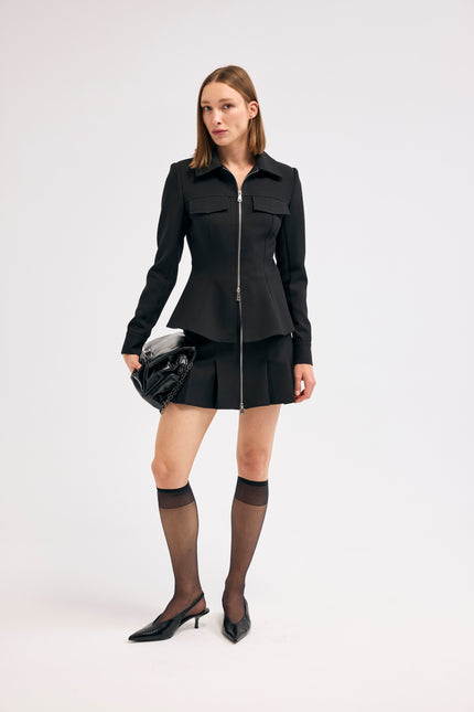 Fermuarlı Blazer Ceket