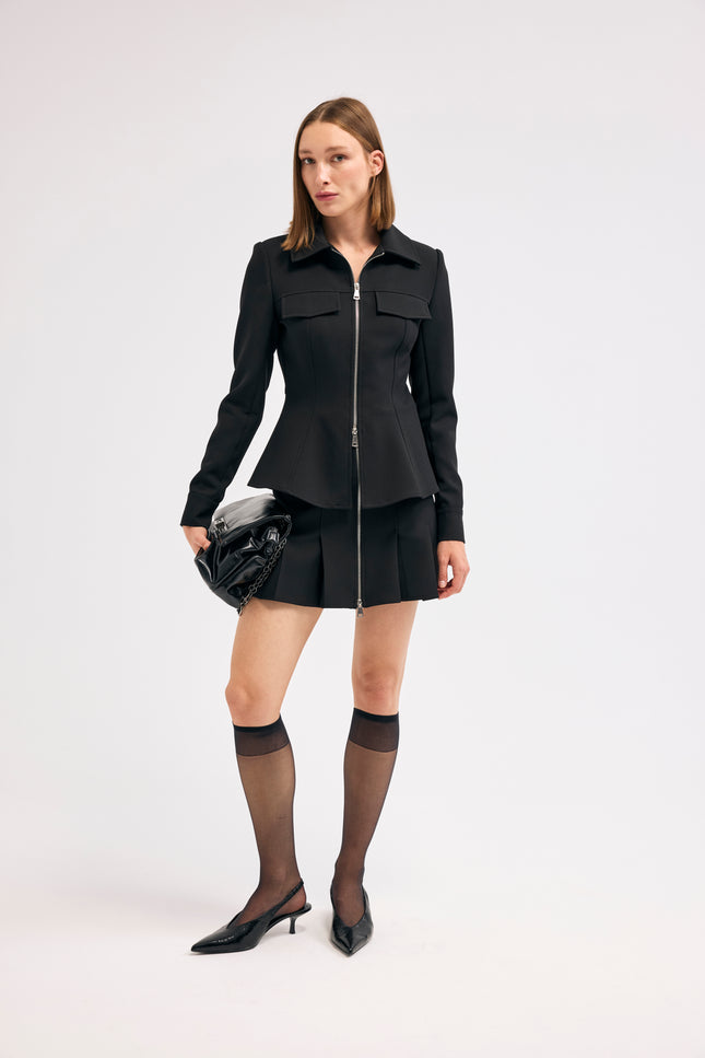 Fermuarlı Blazer Ceket