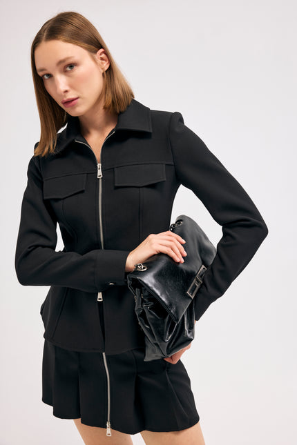 Fermuarlı Blazer Ceket